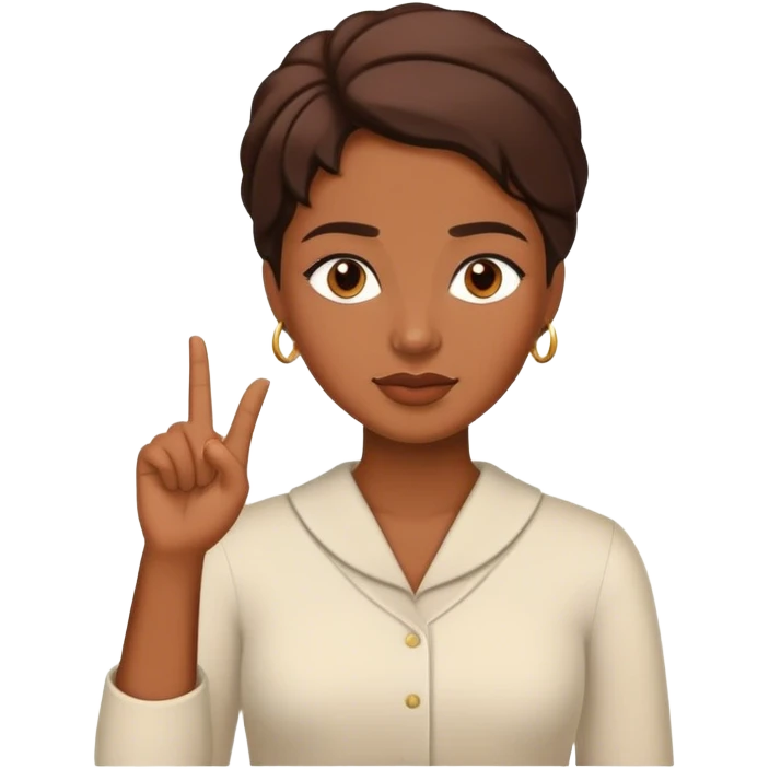 A woman who confidently and calmly talks about equality and justice emoji