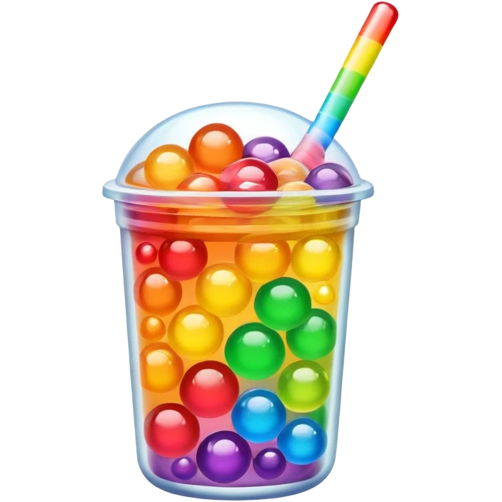 Rainbow Boba ￼ emoji