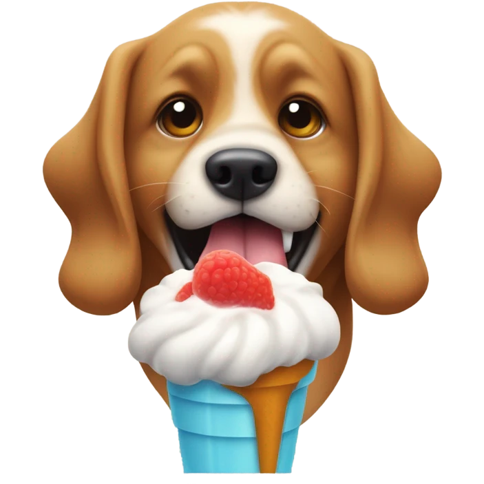 Perro comiendo helado emoji