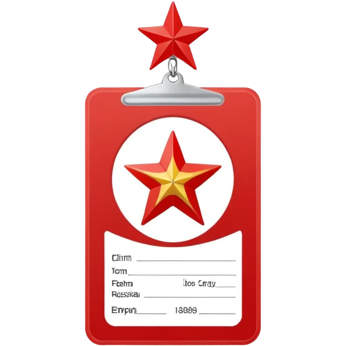 военный билет со звездочкой красный россия  emoji