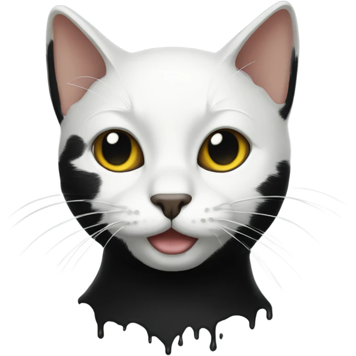Black cat, white stain emoji