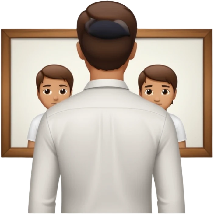 man turning back on artist emoji