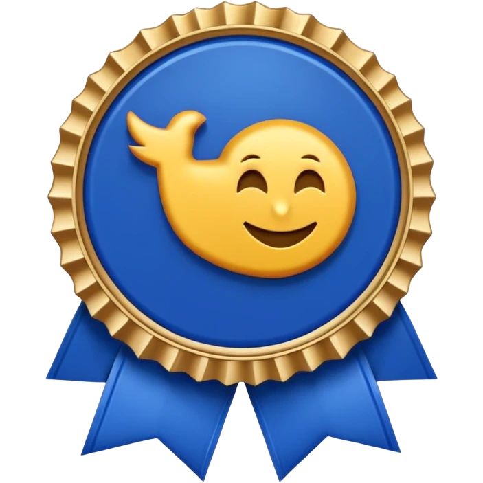 A high-resolution 3D emoji of a social media verification badge. A ...