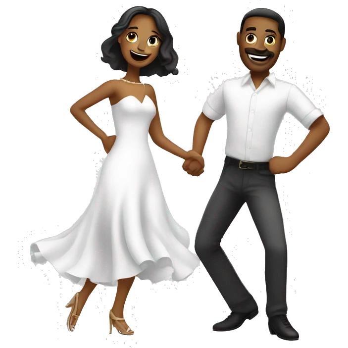 Salsa dancing white couple emoji