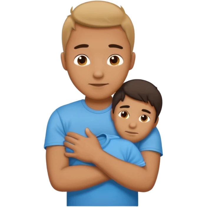 Man, cold and wearing a t-shirt, hugging himself emoji
