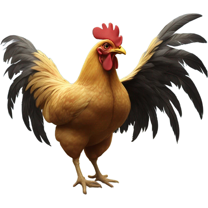 Chicken picked up by a tornado  emoji