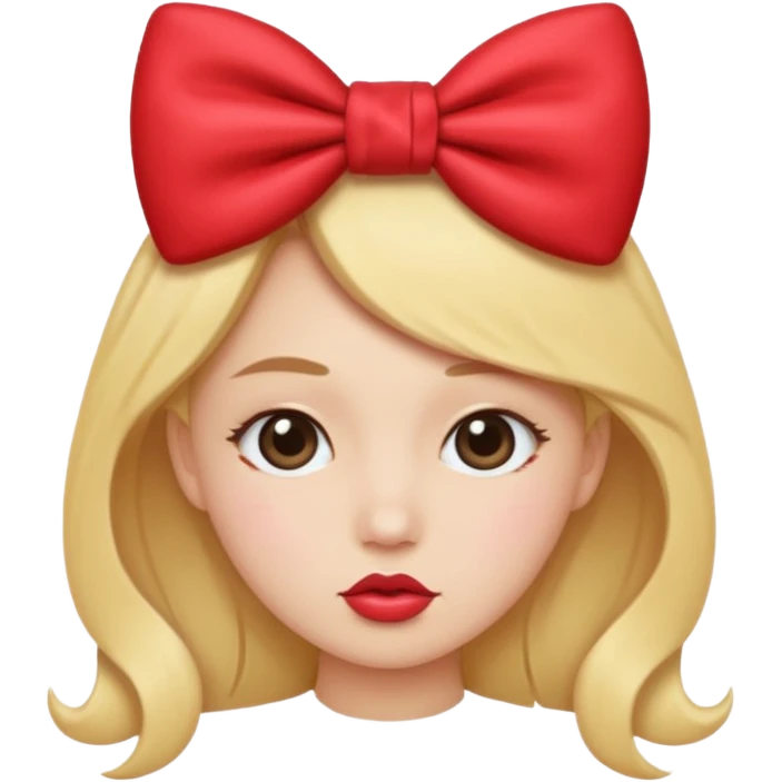 kissy face with bow emoji