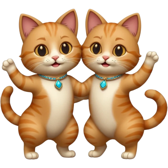 Cats couple dancing  emoji