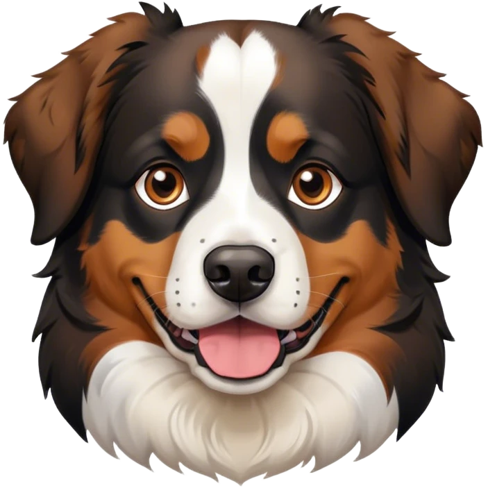 bernese mountain dog and australian shepherd mixed breed dog emoji
