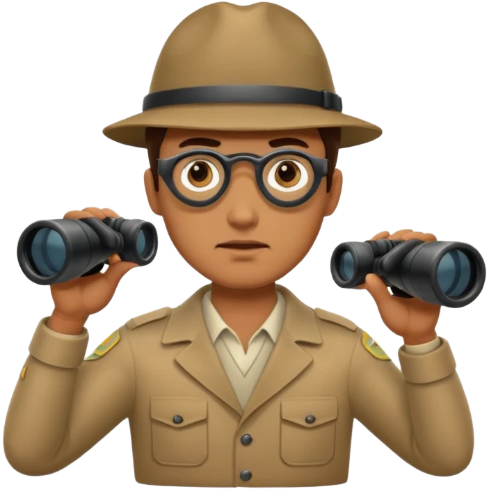 man with binoculars emoji
