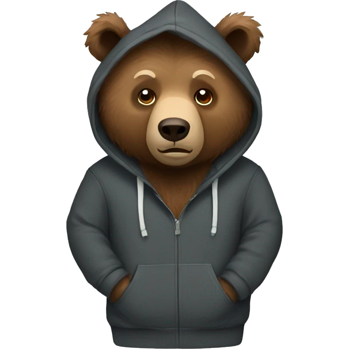 Grizzly bear wearing hoodie emoji