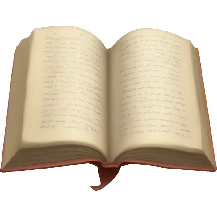 an opened book with writing emoji