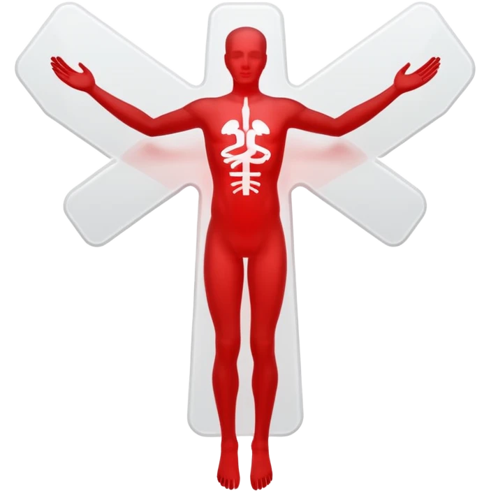 medical cross with a moving figure inside emoji