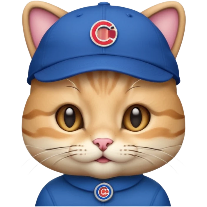 Kitty with cubs hat on emoji