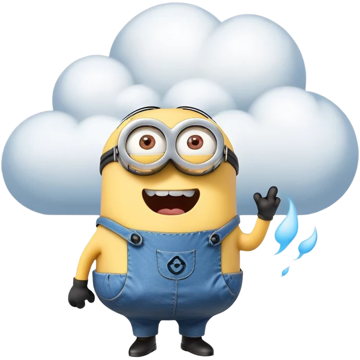 A minion farting a cloud  emoji