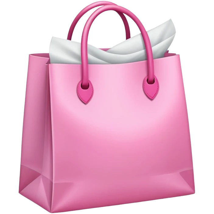 Pink bag with tissue paper emoji