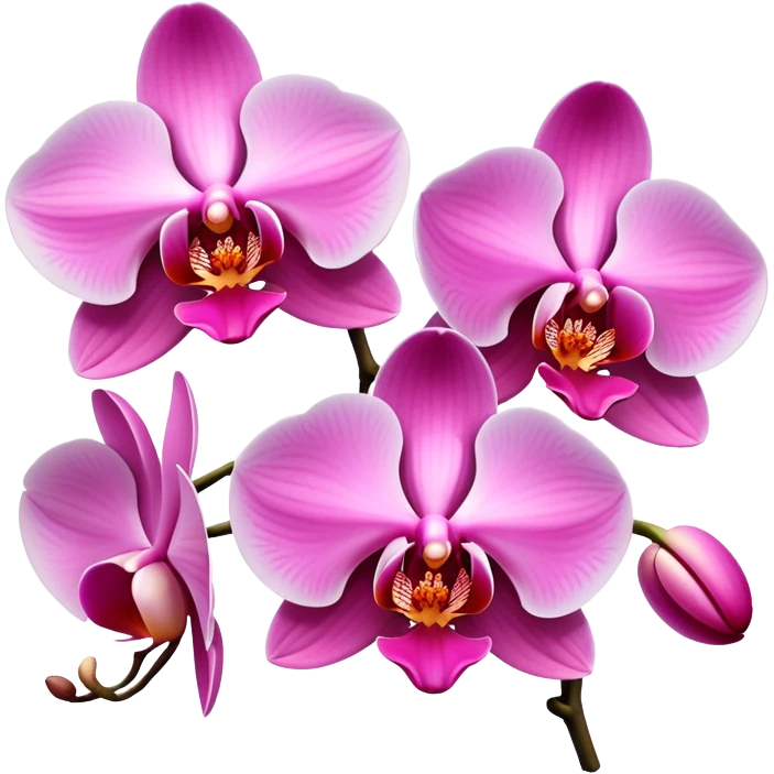 pink orchids  emoji