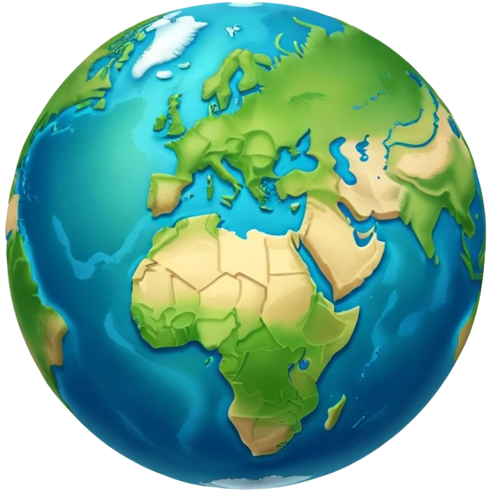 earth planet with continents and oceans emoji