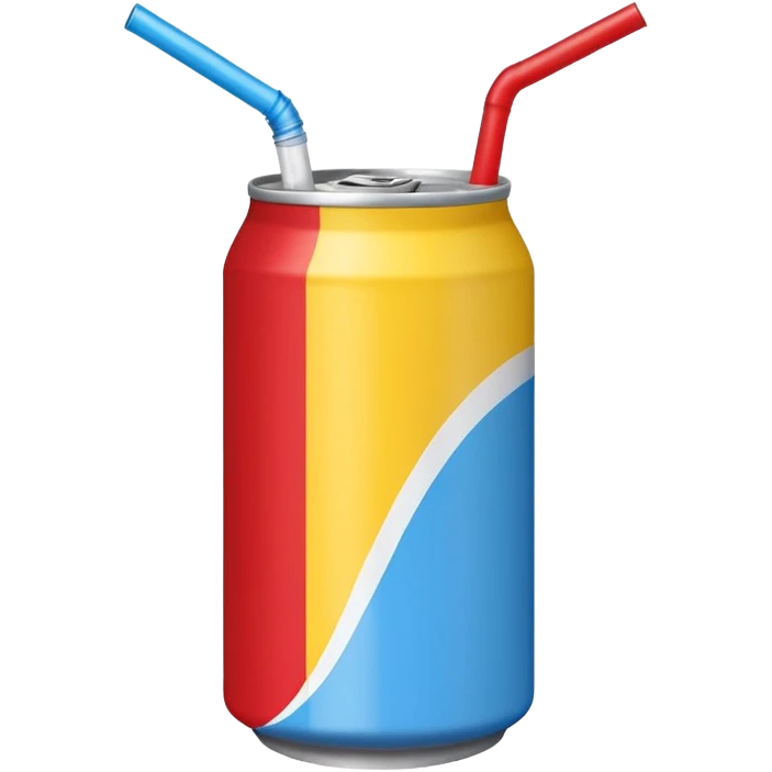 drink can blue red yellow Surfside one straw emoji