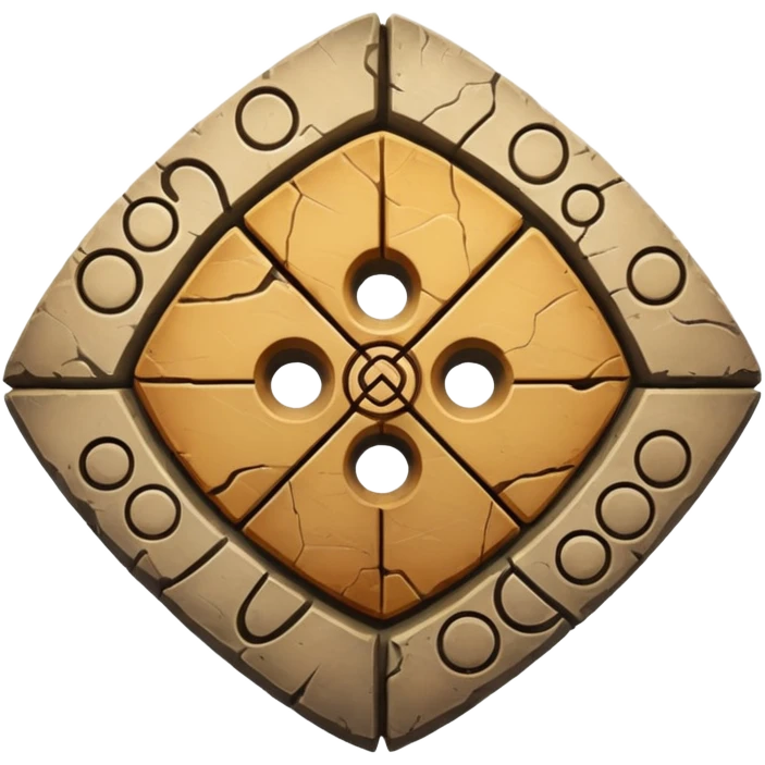 chakana symbol, stone texture emoji