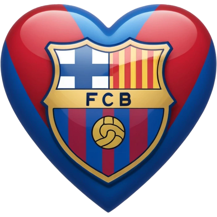 Barcelona FCB Logo in heart ❤️ emoji