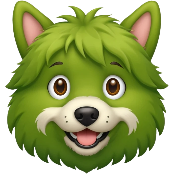 green furry dog emoji