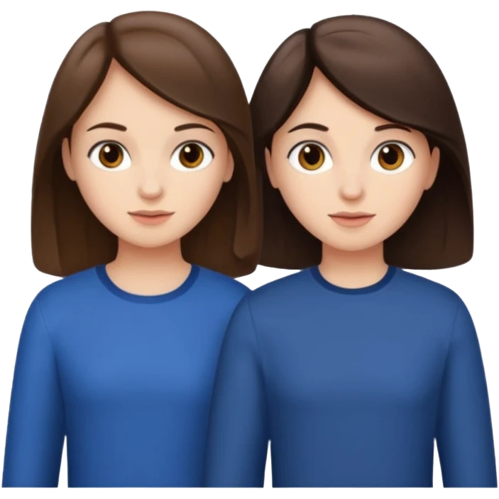Two girls brunette one boy brunnette  emoji