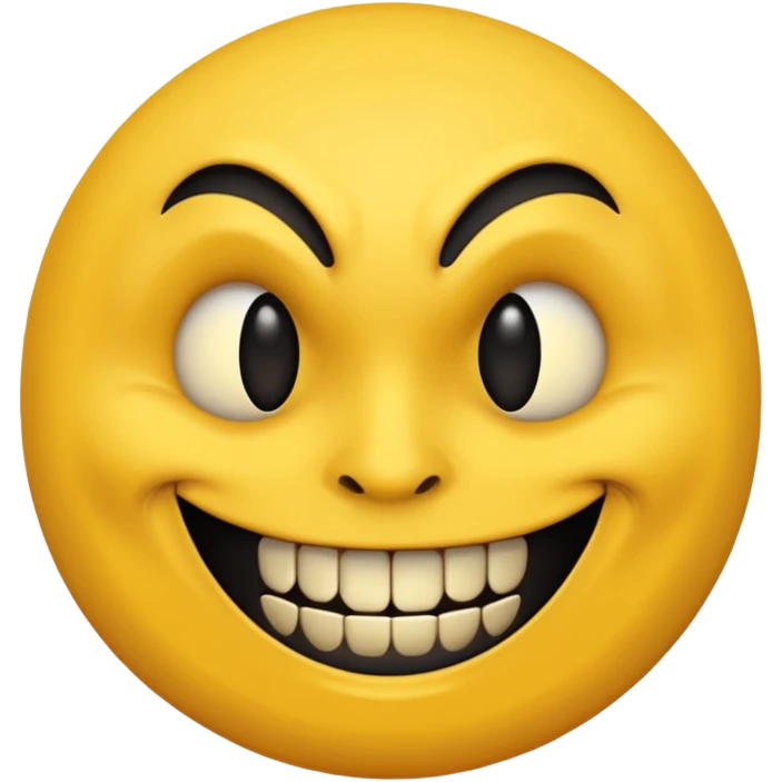 Devious face (yellow circle face) emoji