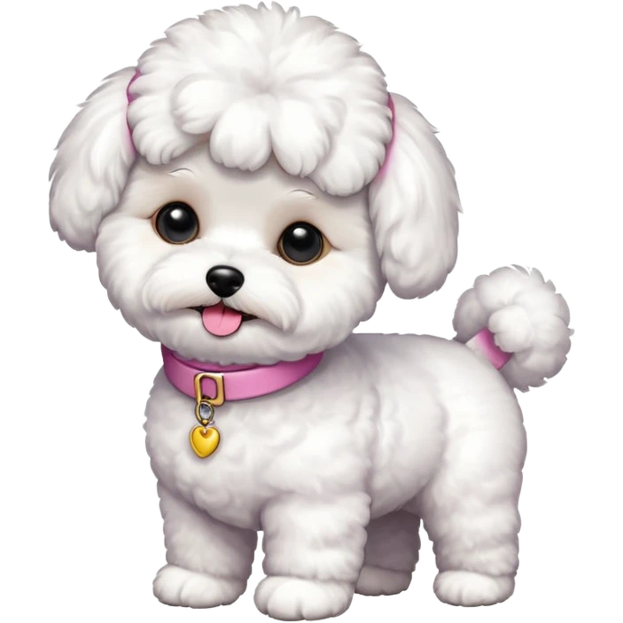 a full body of cute bichon frise emoji