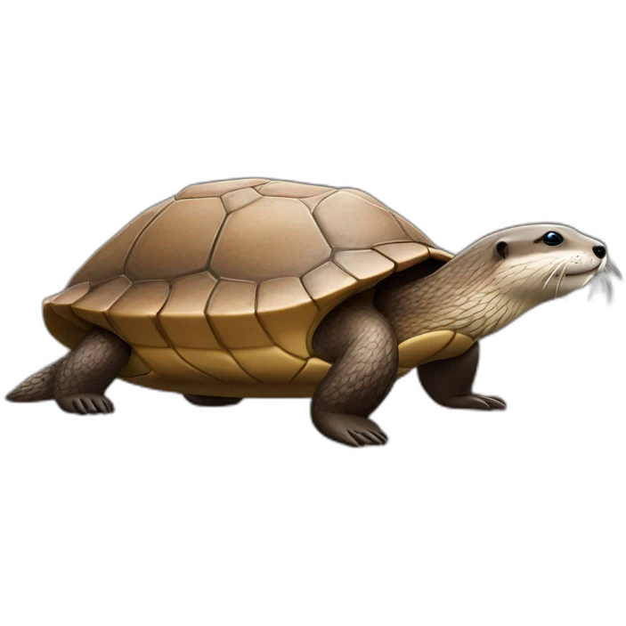 Loutre sur une tortue emoji