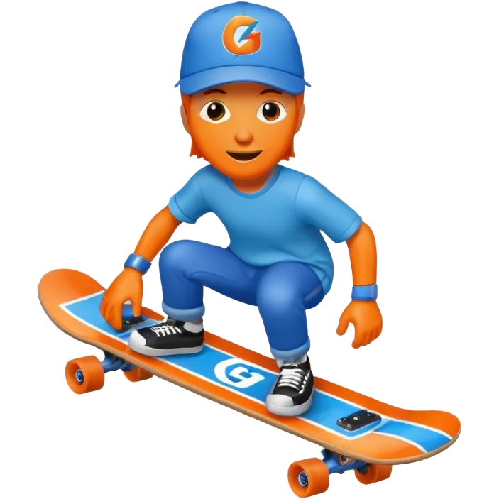 Gatorade on a skateboard with a hat emoji