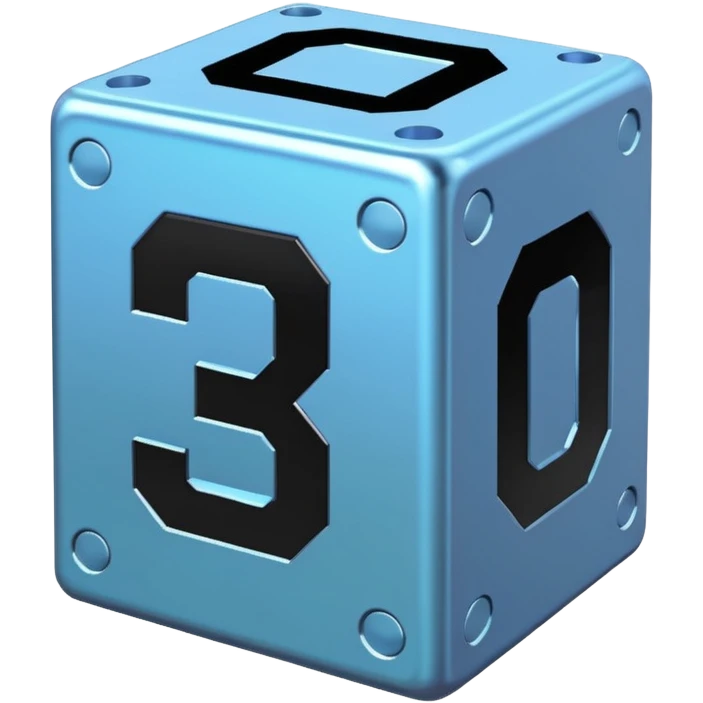 Metallic numberblocks emoji