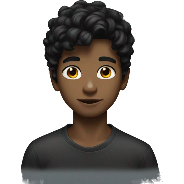 black haired boy portrait emoji