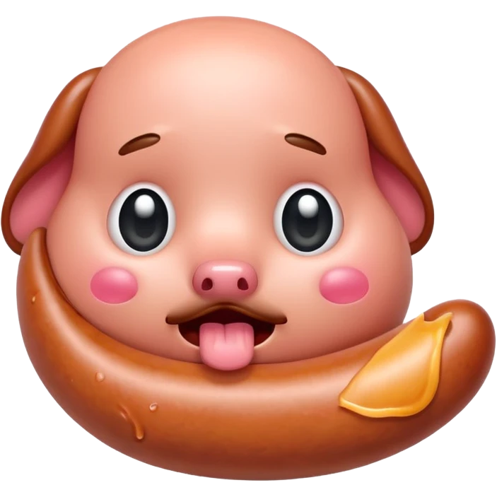 Crying sausage with face emoji