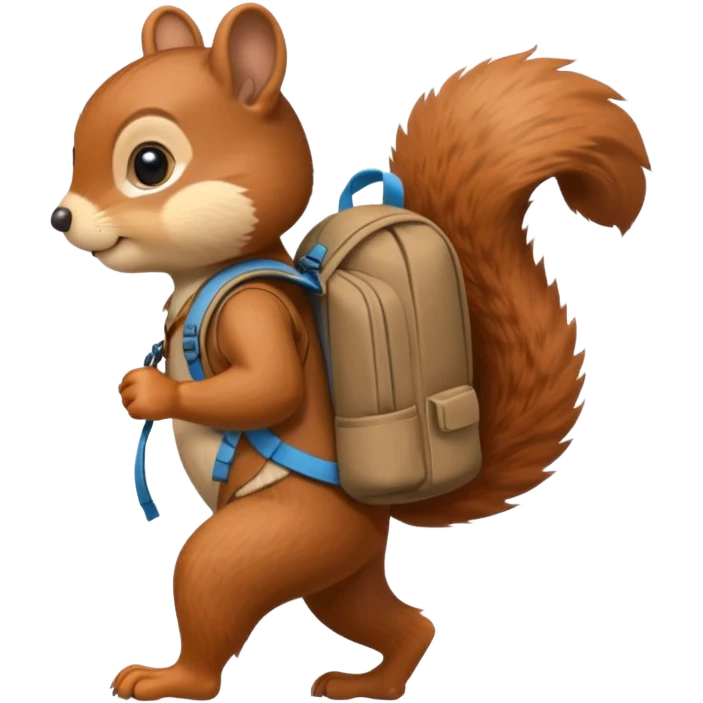 a squirrel walking with a backpack
 emoji