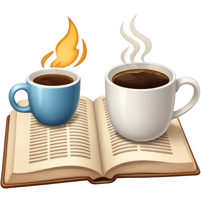 Book with coffee emoji