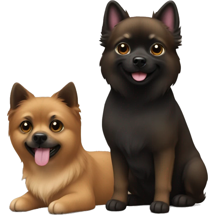 sable spitz and black petit brabancon emoji