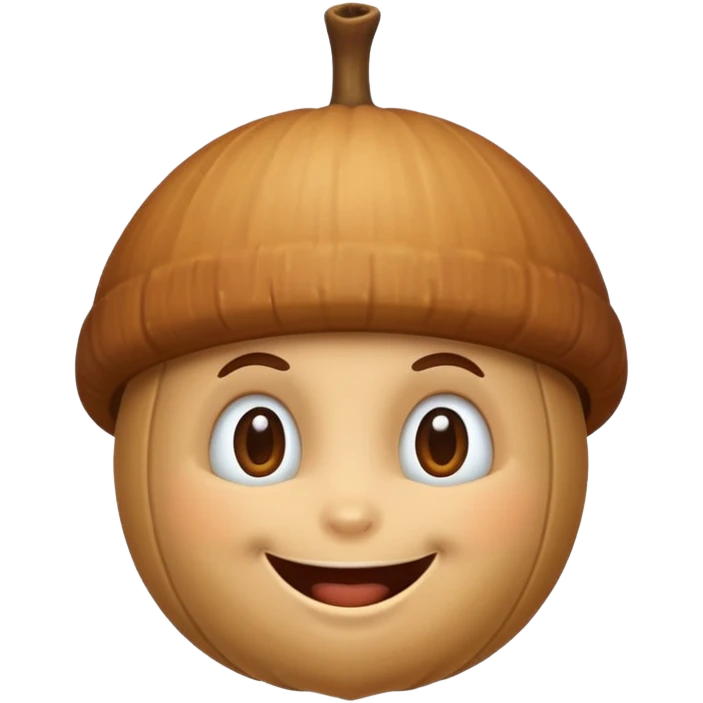 acorn with face emoji