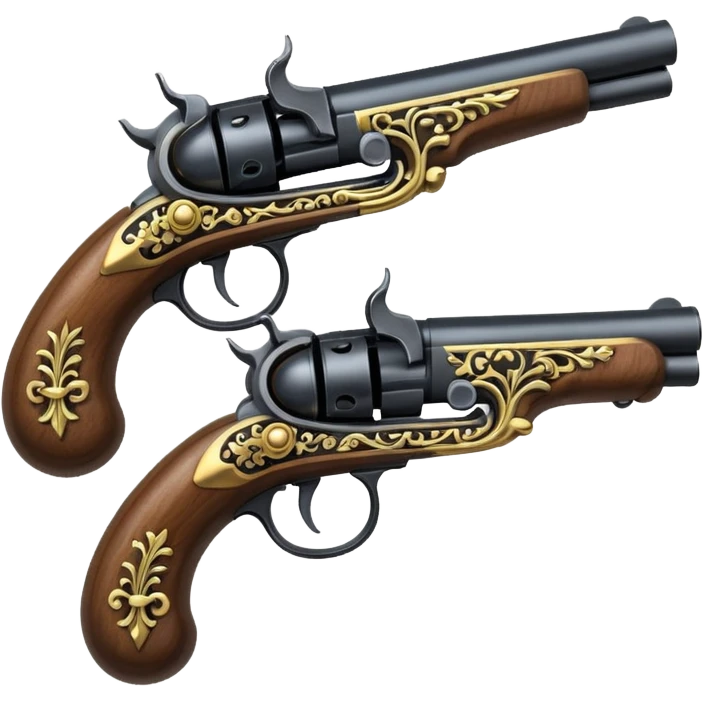 flintlock pistols forming an x emoji