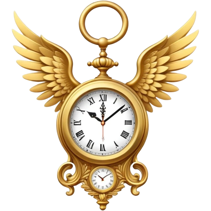 clock with wings, representing time flying emoji