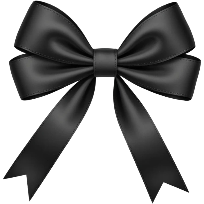 black THIN ribbon bow emoji