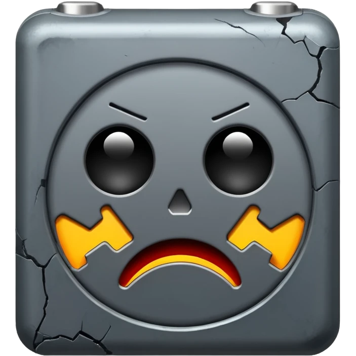 broken battery with a gray cloud above it emoji