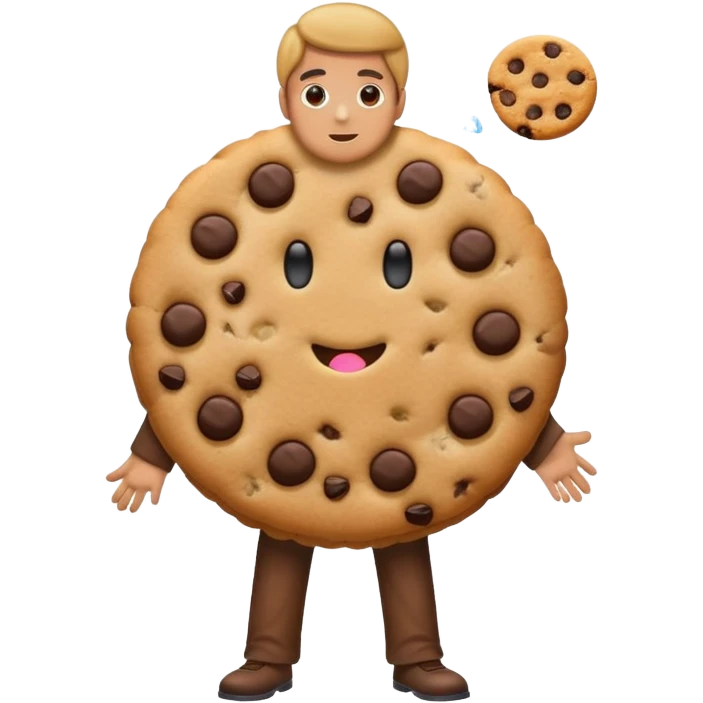 man dressed as a cookie snack emoji