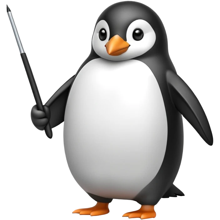 penguin with a pointer emoji