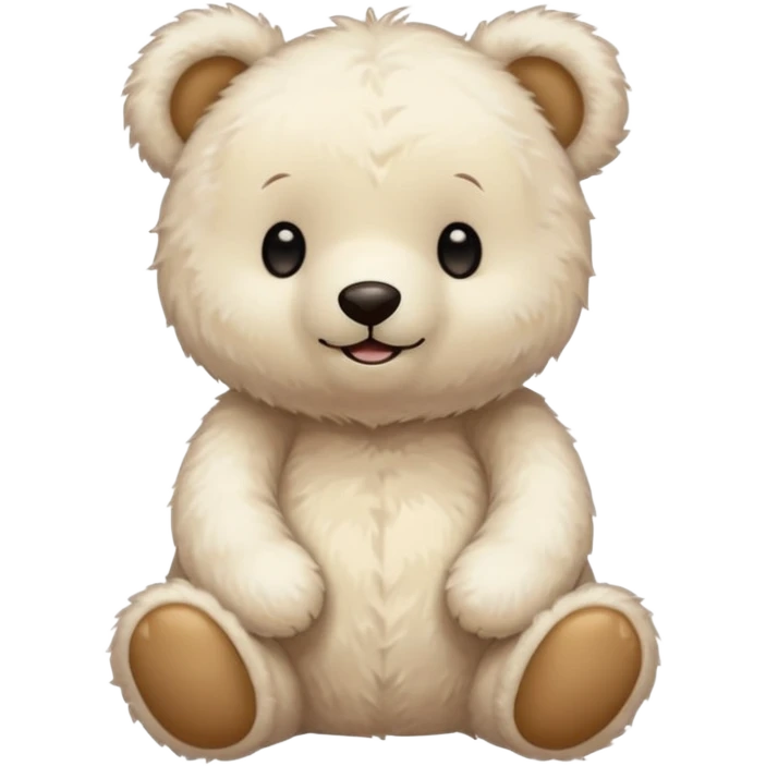 White boho aesthetic teddy sticker emoji
