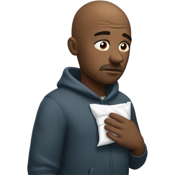 Bald black man sick with cold emoji