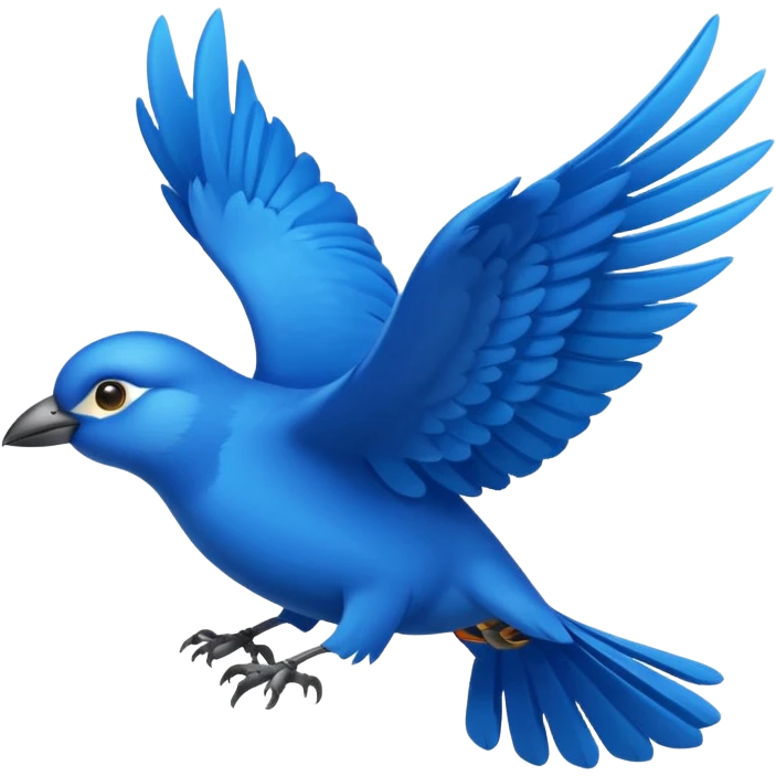 flying blue bird emoji