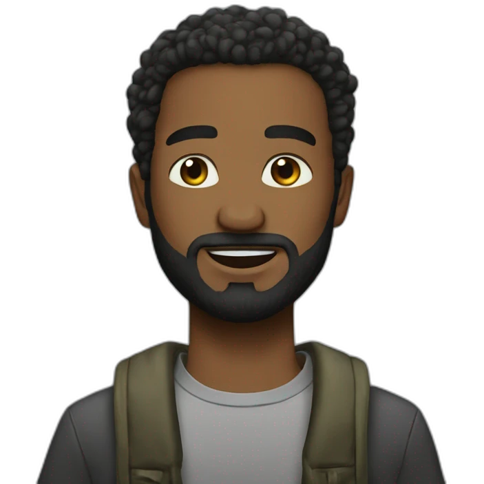 victor with stuble beard african emoji