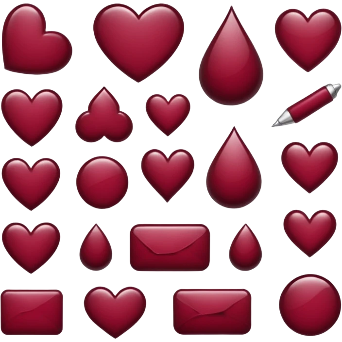 бордовый стикер пак emoji