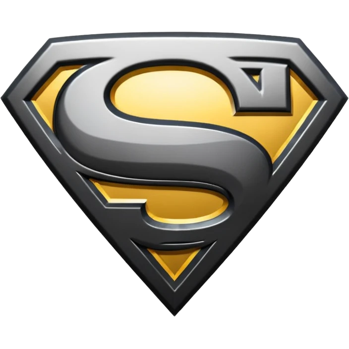 Superman Symbol Man of Steel black emoji